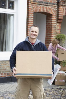 Man and van service operating in Belgravia residential street