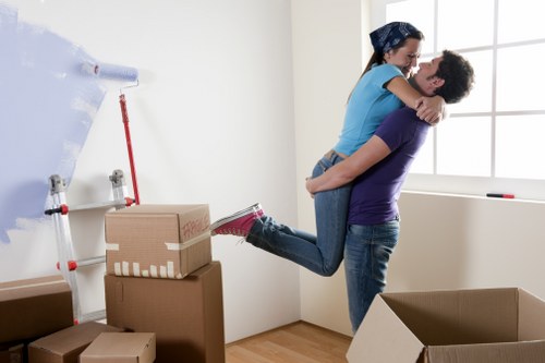 Boxes and furniture being loaded for a Belgravia relocation