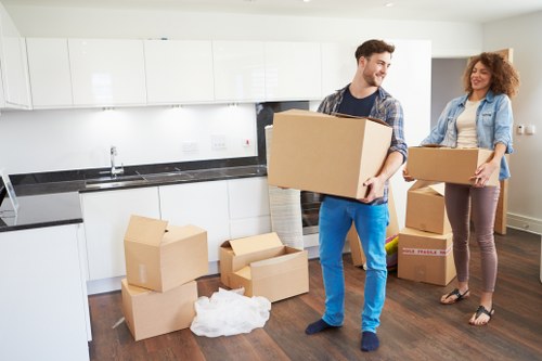 Careful packing materials and labeled boxes prepared for a Belgravia relocation