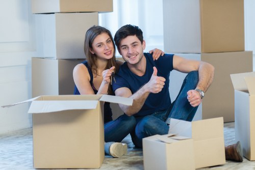 Belgravia moving team managing furniture in a luxury home