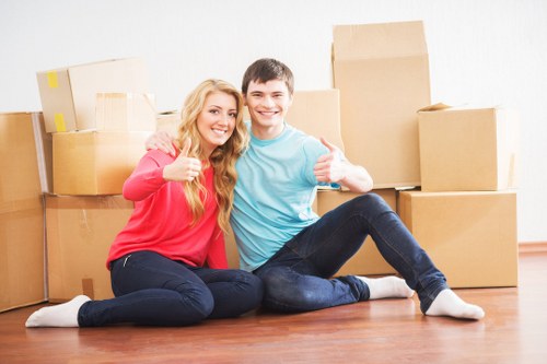 Expert moving team preparing furniture in Belgravia