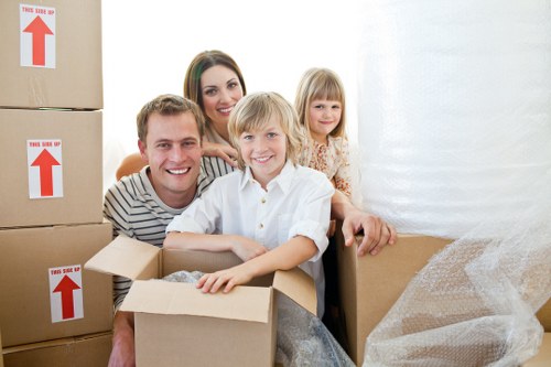 Packed boxes and protected furniture for a Belgravia home move