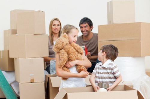 Packed moving boxes ready for a home move in Belgravia